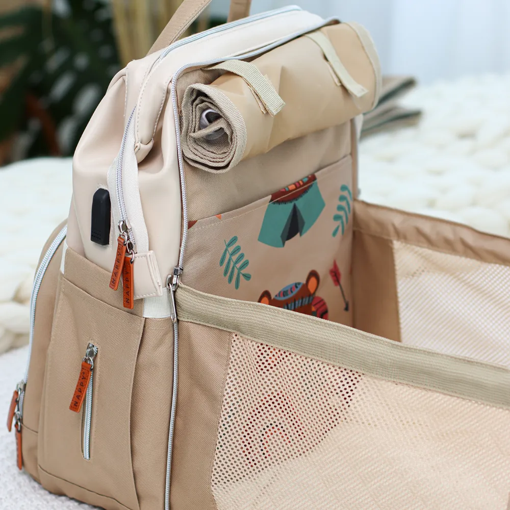 NAPPY by LIINI Mocca zaino mutevole beige con pelle vegana NAPPY by LIINI Mocca zaino mutevole beige con pelle vegana