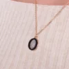 Anchor necklace birth gift with child's fingerprint