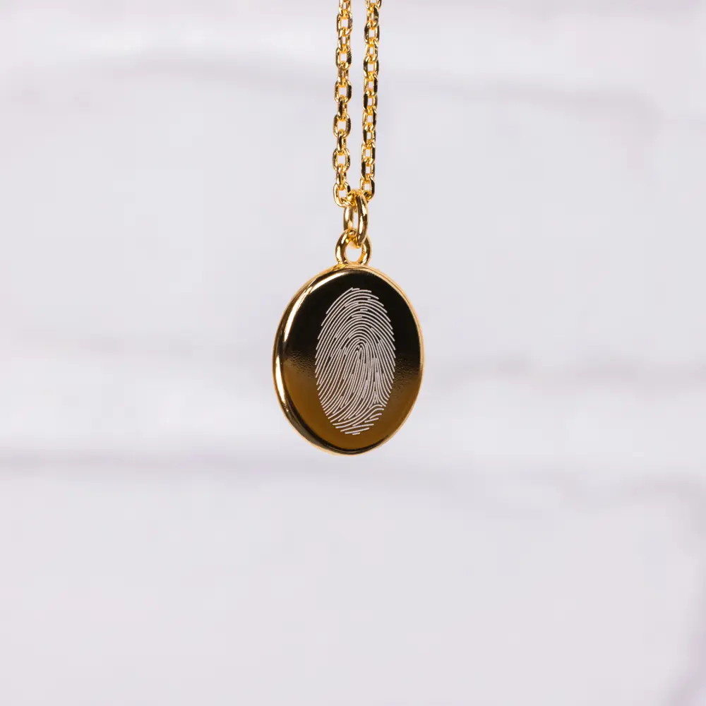 Collier ancre avec empreinte digitale or Collier ancre avec empreinte digitale or