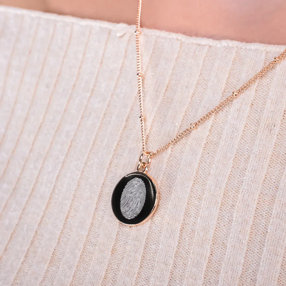 LIINI collana con impronta digitale in oro rosa LIINI collana con impronta digitale in oro rosa