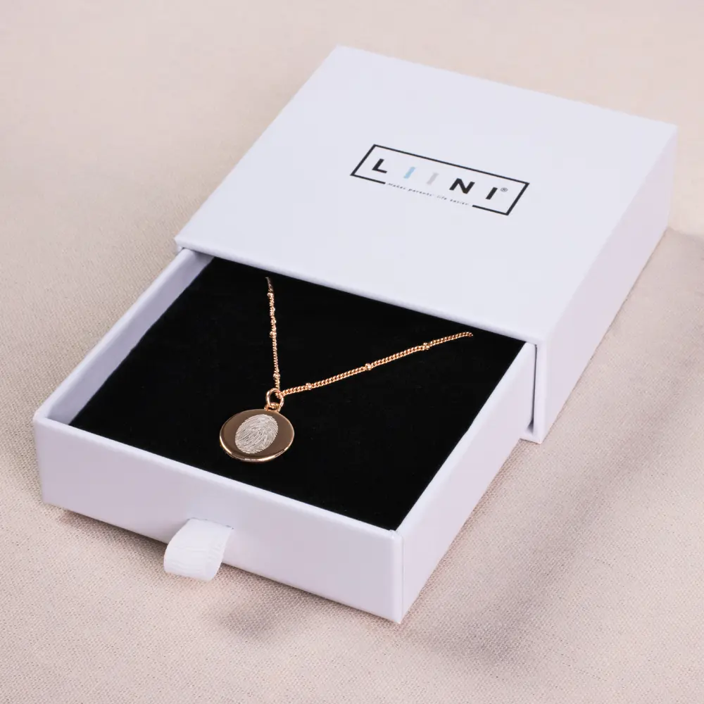 Collana per madre regalo di nascita LIINI impronta digitale bambino oro rosa Collana per madre regalo di nascita LIINI impronta digitale bambino oro rosa