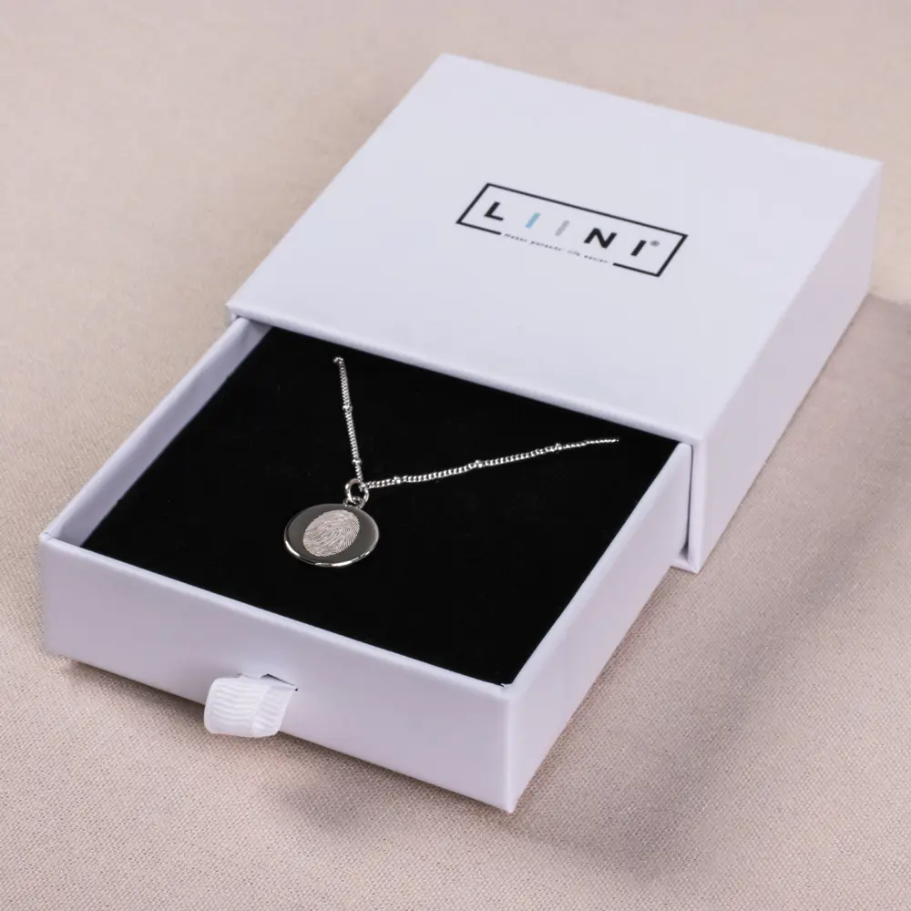 Geburtsgeschenk Halskette mit Fingerabdruck des Babys Silber Geburtsgeschenk Halskette mit Fingerabdruck des Babys Silber