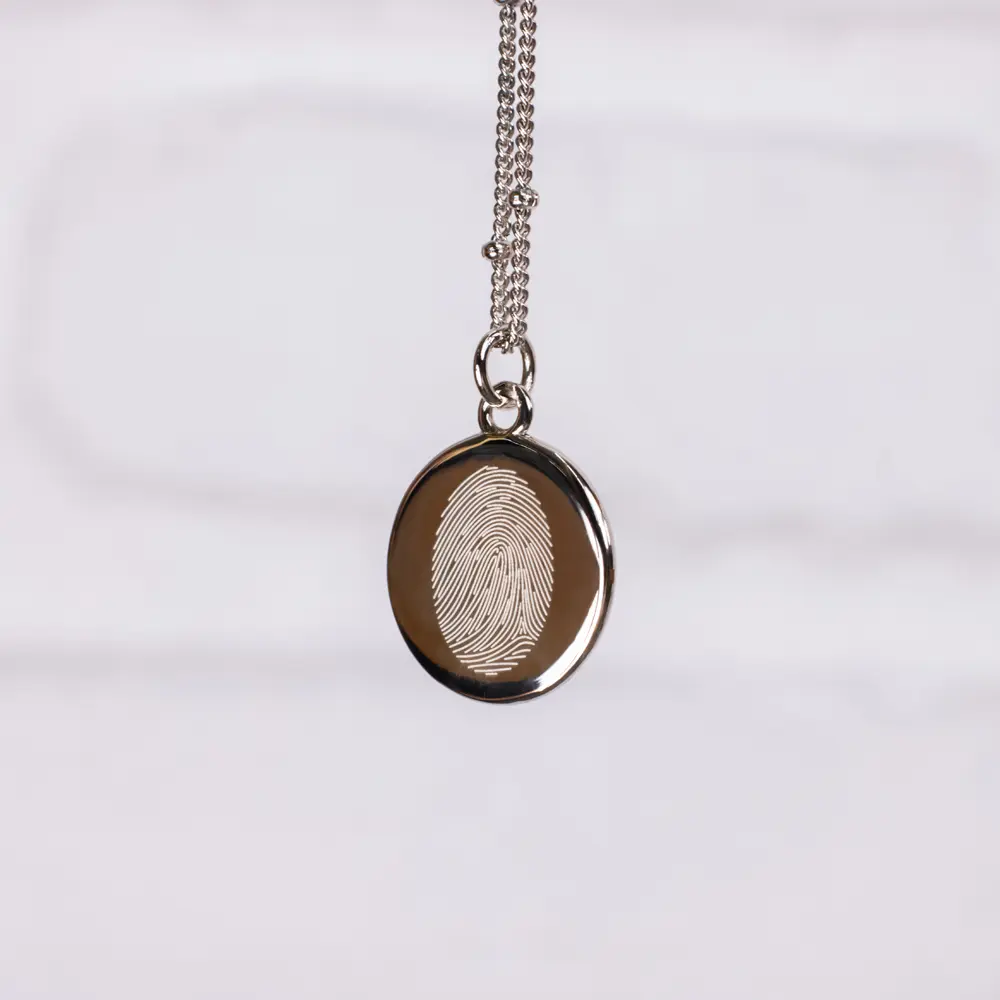 LIINI Halskette Bobble Silber Fingerabdruck-Schmuck LIINI Halskette Bobble Silber Fingerabdruck-Schmuck