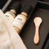 LIINI Holzlöffel mit Plastikspitze für Babybrei beige