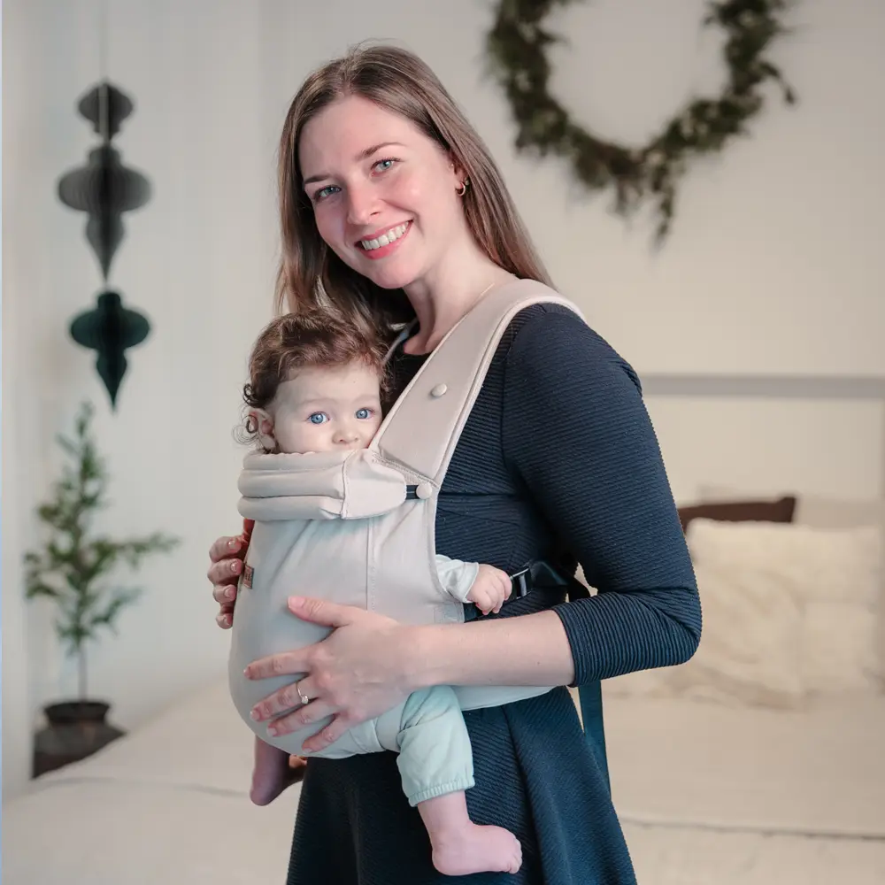 LIINI Babytrage graubeige mit Kopfstütze LIINI Babytrage graubeige mit Kopfstütze