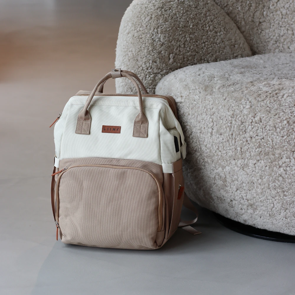 LIINI Wickeltasche beige Wickelrucksack LIINI Wickeltasche beige Wickelrucksack