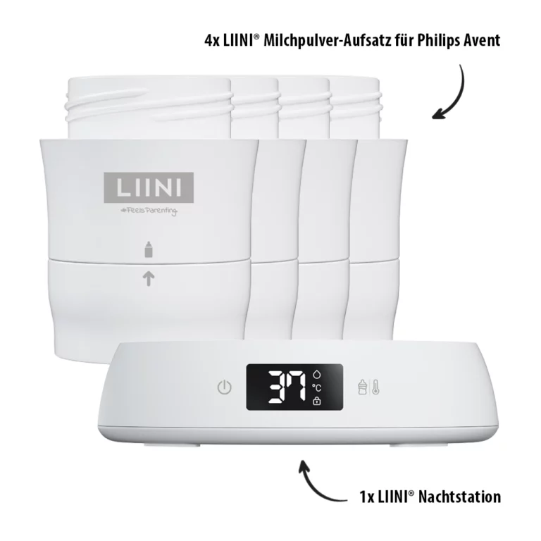 LIINI Night Bundle Nachtstation und Milchpulver-Aufsatz für Philips Avent Babyflaschen
