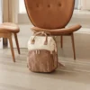 LIINI sac à langer velours côtelé marron avec cuir végétalien