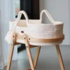 LIINI Babywiege mit Moseskorb und Gestell cream