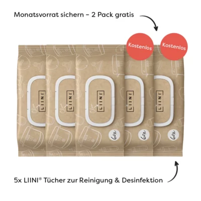 LIINI Lingettes nettoyantes en stock pour un mois