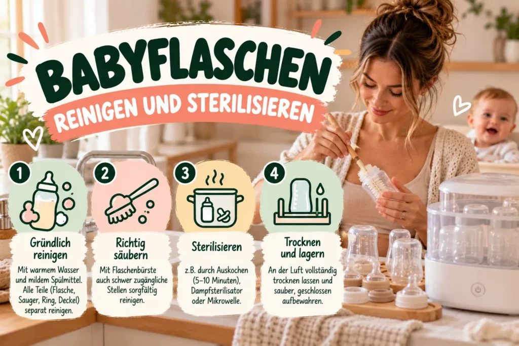 Babyflaschen richtig reinigen & sterilisieren