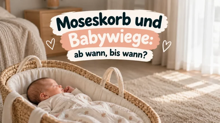 Neugeborenes schläft im gehäkelten Moseskorb auf der LIINI Babywiege